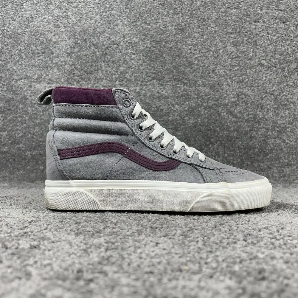VANS Sk8-Hi MTE Scotchgard Womens Sz 8 Gray Purple Suede Hiking Skate Shoes Used